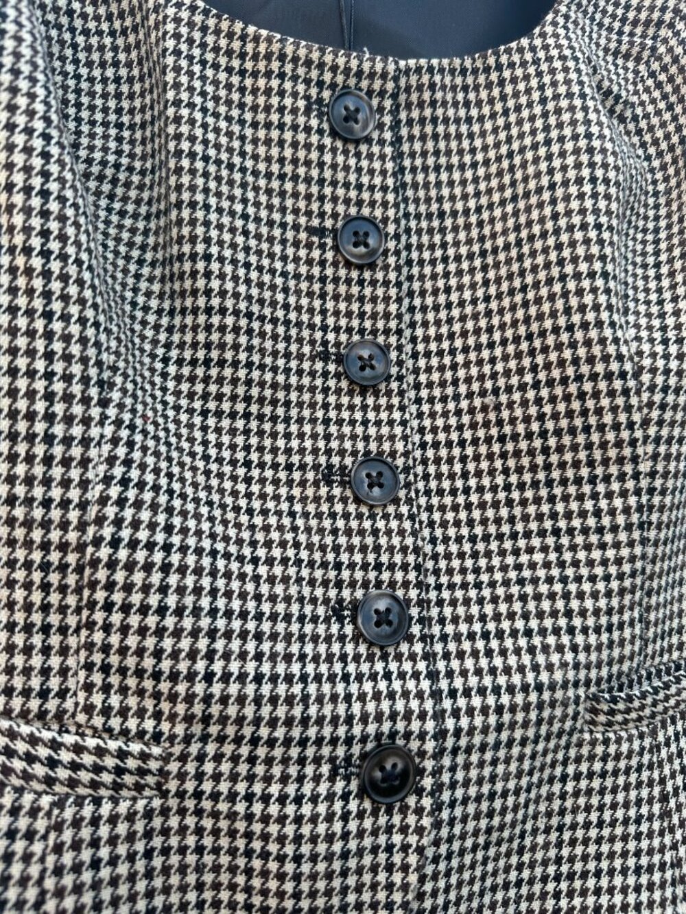 NWT Reformation Delanie Top Tan Houndstooth Tailored Vest 0 - Picture 4 of 8